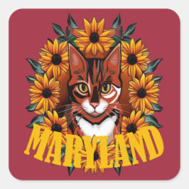 Adesivo Quadrado For The Love Of Maryland Calico Cat