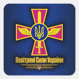 Adesivo Quadrado Força Aérea da Ucrânia