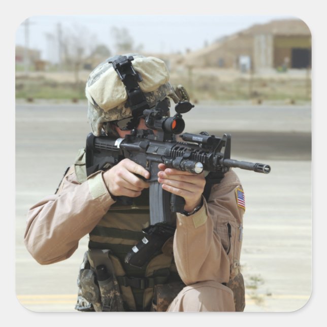 Adesivo Quadrado Força Aérea dos EUA conduz a segurança (Frente)