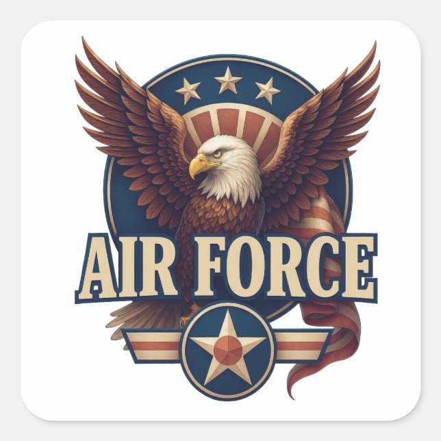 Adesivo Quadrado Força Aérea (USAF) (Frente)