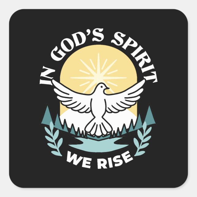 Adesivo Quadrado Força Espiritual em Deus - Assustador do Cristão (Frente)