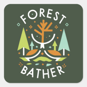 Adesivo Quadrado Forest Bather Cubist