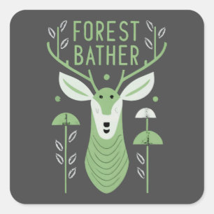 Adesivo Quadrado Forest Bather Deer