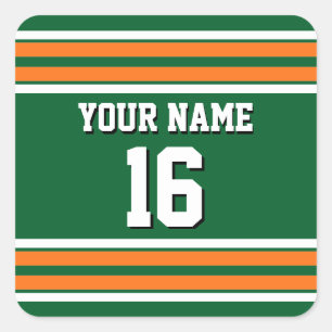 Adesivo Quadrado Forest Green com branco alaranjado listra o jérsei