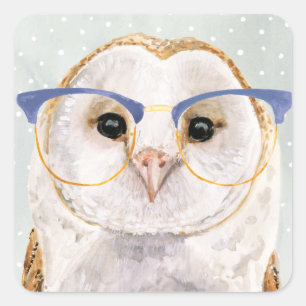 Adesivo Quadrado Forester de quatro olhos   Wise Owl