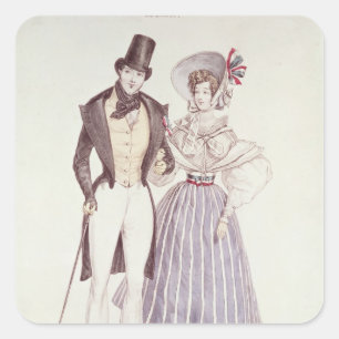 Adesivo Quadrado Forma para os homens e as mulheres, 1830