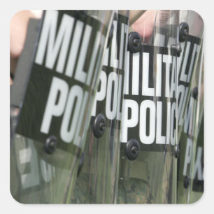 Adesivo Quadrado Formação de controlo de motins