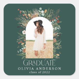 Adesivo Quadrado Formando arca fotografia terracotta verde botânico