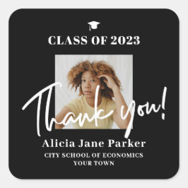 Adesivo Quadrado Formando de fotos de graduação classe de obrigado
