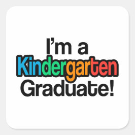 Adesivo Quadrado Formando de jardim de infância para crianças color