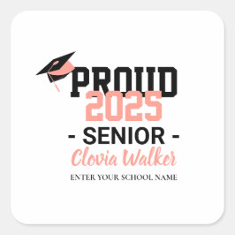 Adesivo Quadrado Formando orgulhoso de escola personalizado