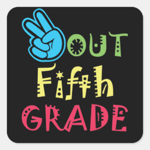 Adesivo Quadrado Formatação da 5ª série do Peace Out na escola 