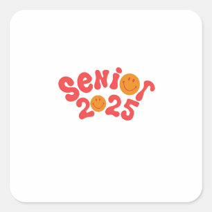 Adesivo Quadrado Formatura Sênior de Verão de 2025 Graduado