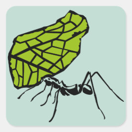 Adesivo Quadrado Formiga de fio de folha natureza Stencil