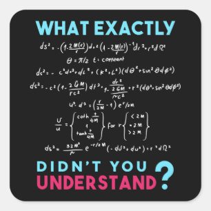 Adesivo Quadrado Fórmula de Física Piada Engraçada Matemática