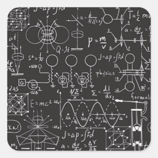 Adesivo Quadrado Fórmulas Científicas: Padrão de Cálculos do Quadro