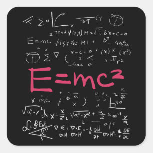 Adesivo Quadrado Fórmulas de Física e Matemática EMC2