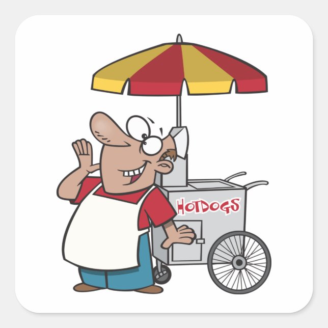 Adesivo Quadrado Fornecedor do Hotdog (Frente)