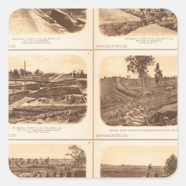 Adesivo Quadrado Forragens, baterias, Atlanta, Ga (Frente)