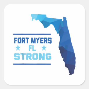Adesivo Quadrado Fort Myers Flórida Forte