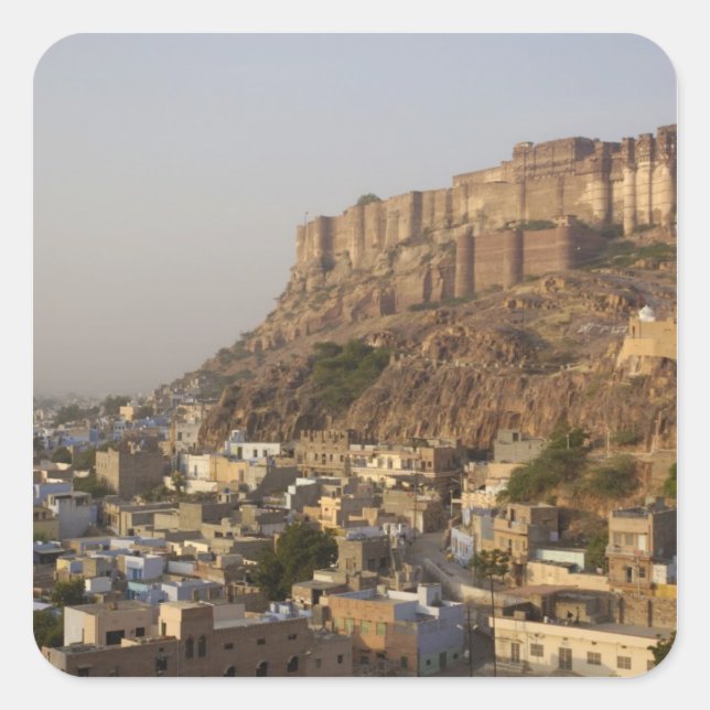 Adesivo Quadrado Forte Mehrangarh de Jodhpur. Rajasthan, ÍNDIA. (Frente)