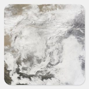 Adesivo Quadrado Forte queda de neve na China