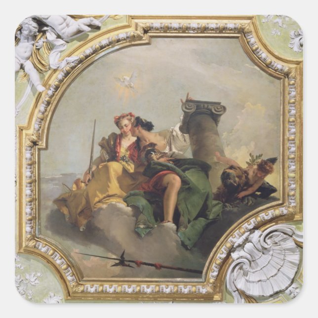 Adesivo Quadrado Fortitude e Justiça, do "Sala Capitolare" (Frente)