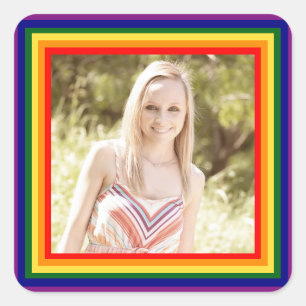 Adesivo Quadrado Foto com quadro Rainbow - Sticker quadrado