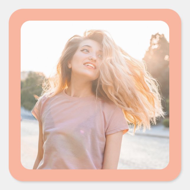 Adesivo Quadrado Foto da borda de pêssego (Frente)