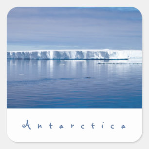 Adesivo Quadrado Foto da paisagem do iceberg Antártica com texto b