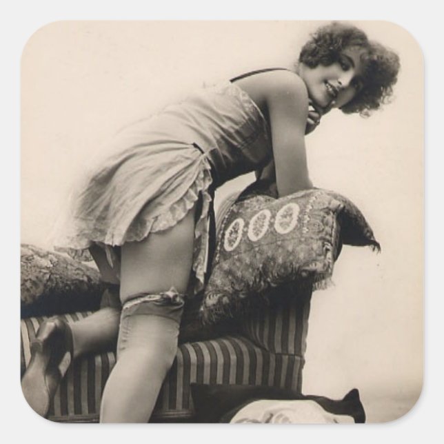 Adesivo Quadrado Foto da Risque Flapper, 1920 (Frente)