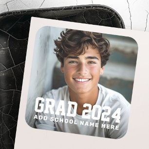 Adesivo Quadrado Foto da turma de formandos do ano nome ou escola d