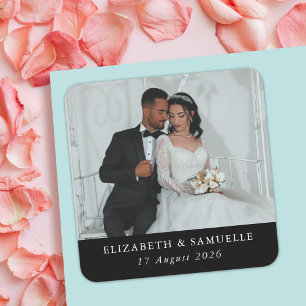 Adesivo Quadrado Foto de Casal de Casamento Personalizada Simples P