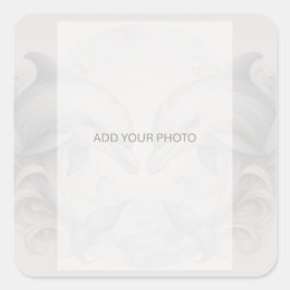 Adesivo Quadrado Foto de Casamento de Golfinhos