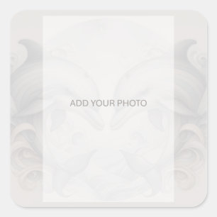 Adesivo Quadrado Foto de Casamento de Golfinhos