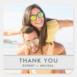Adesivo Quadrado Foto De Casamento Obrigado Pelos Stickers