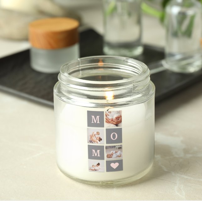 Adesivo Quadrado Foto de Colagem Moderna Melhor Presente de Mãe Ros (Criador carregado)