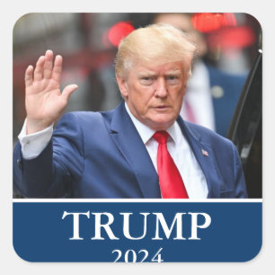 Adesivo Quadrado Foto de Donald Trump - Trump 2024