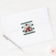 Adesivo Quadrado Foto de Feriado de Greve Verde e Branca do Hunter (Envelope)