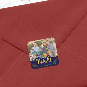 Adesivo Quadrado Foto de Férias Festivas Festivas do Elegante