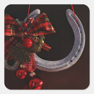 Adesivo Quadrado Foto de ferradura equestre