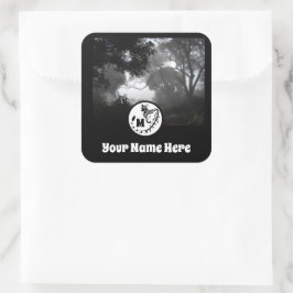 Adesivo Quadrado Foto de Monograma de Silhueta Geneta Grande