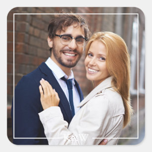 Adesivo Quadrado Foto de Monograma Moderno