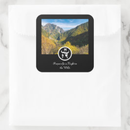 Adesivo Quadrado Foto de Monograma Silhuette de Cabeça Branca