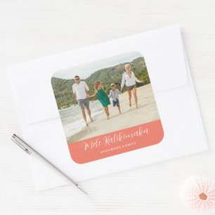 Adesivo Quadrado Foto de Natal Mele Kalikimaka havaiano