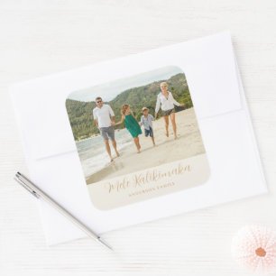 Adesivo Quadrado Foto de Natal Mele Kalikimaka havaiano