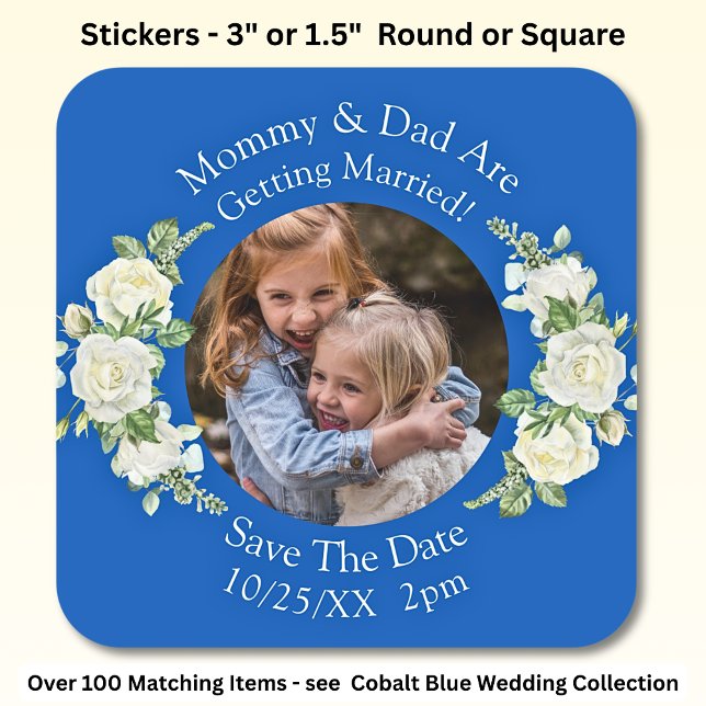 Adesivo Quadrado Foto De Seus Filhos Pai De Mãe Casando (Criador carregado)