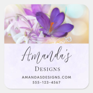 Adesivo Quadrado Foto de um Bonito negócio de Primavera Roxo