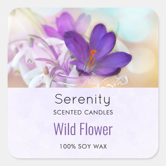 Adesivo Quadrado Foto de uma Bonito Biz de Velas de Primavera de Ro (Frente)