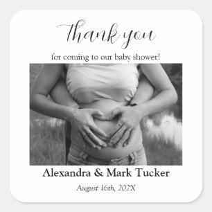 Adesivo Quadrado Foto do chá de fraldas